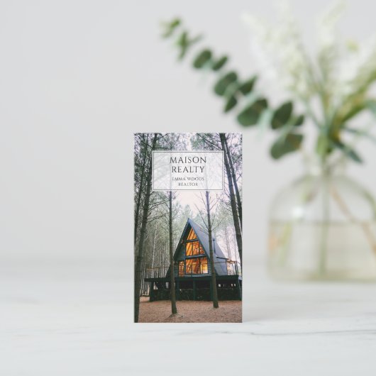 Modern onroerend goed visitekaartje (Staand voorkant)