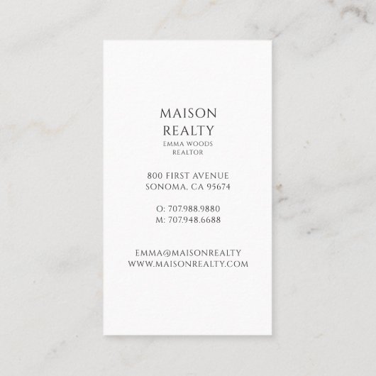 Modern onroerend goed visitekaartje (Achterkant)