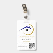 Modern onroerend goed wit en goud aangepast logo badge (Achterkant met clip)