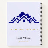 Modern onroerend goed wit en goud aangepast logo notitieboek (Achterkant)