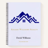 Modern onroerend goed wit en goud aangepast logo notitieboek (Voorkant)