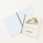 Modern onroerend goed wit en goud aangepast logo notitieboek (Binnen)