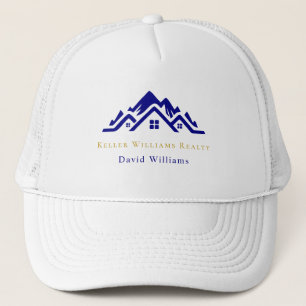 Modern onroerend goed wit en goud aangepast logo trucker pet