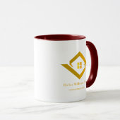Modern onroerend goed wit en gouden aangepast logo mok (Voorkant rechts)