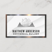 Modern onroerend-goedpictogram | Metaalgrens Visitekaartje (Voorkant)