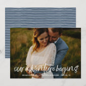 Modern ons avontuur sparen de Datum Foto Save The Date (Voorkant / Achterkant)