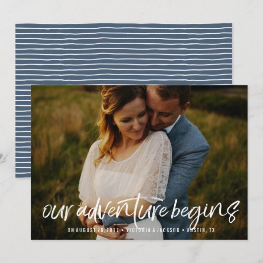 Modern ons avontuur sparen de Datum Foto Save The Date (Voorkant / Achterkant)