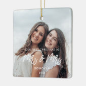 Modern Ons eerste kerstfeest als mevrouw en mevrou Keramisch Ornament (Links)