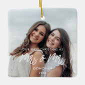 Modern Ons eerste kerstfeest als mevrouw en mevrou Keramisch Ornament (Voorkant)