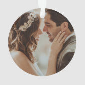 Modern 'Ons eerste kerstfeest als Mr & Mrs' Foto Ornament (achterkant)