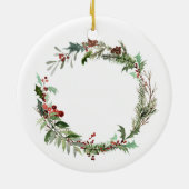 Modern ons eerste kerstfeest samen keramisch ornament (Achterkant)