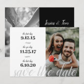 Modern | Ons verhaal | Favoriete data | 2 Foto Save The Date (Voorkant / Achterkant)