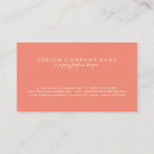 Modern ontwerp Beige & koraalrode strepen Visitekaartje (Achterkant)