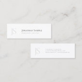 Modern ontwerp Eenvoudige Trendy Monogram Sjabloon Mini Visitekaartje (Voorkant / Achterkant)