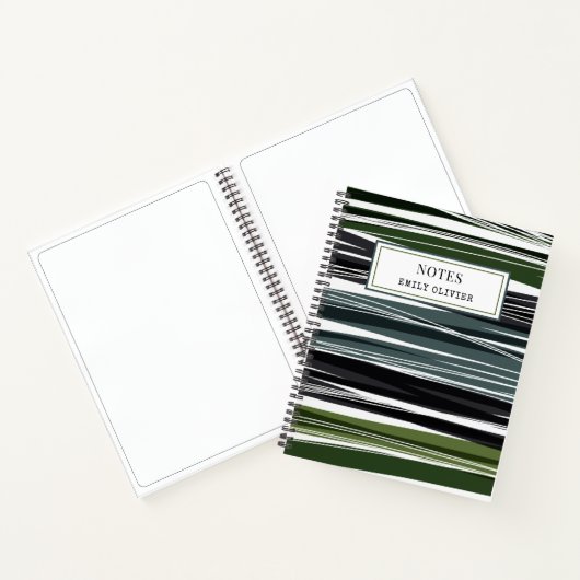 Modern Ontwerp Groen Palet Aangepaste Tekst Notitieboek (Binnen)