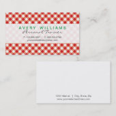 Modern ontwerp, groen, rood en wit Country Gingham Visitekaartje (Voorkant / Achterkant)