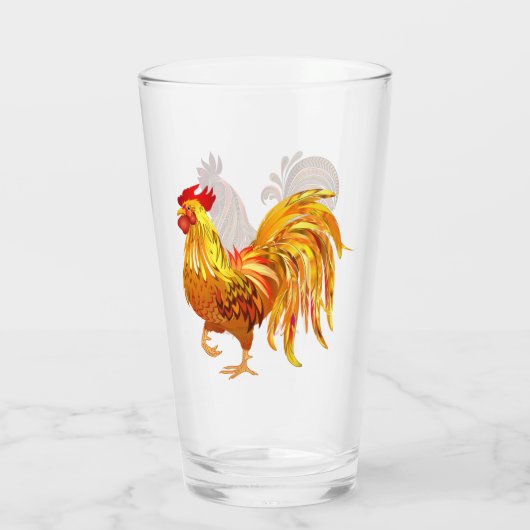 Modern ontwerp Haan Chicken Art Glass Glas (Achterkant)
