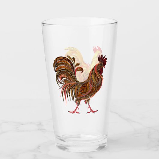 Modern ontwerp Haan Chicken Art Glass Glas (Voorkant)