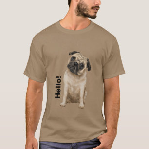 Modern ontwerp Hallo Bulldog mannen beige T-shirt
