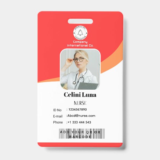Modern ontwerp met EMT-streepjescode-integratie Badge (Voorzijde)
