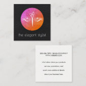 Modern ontwerp met lederen achtergrondlijst vierkante visitekaartje (Voorkant / Achterkant)