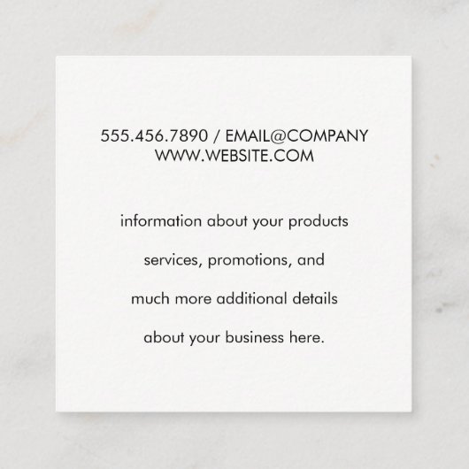 Modern ontwerp met lederen achtergrondlijst vierkante visitekaartje (Achterkant)