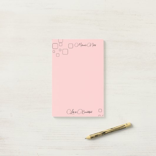 Modern ontwerp met roze achtergrond Post-it Notes (Op bureau)