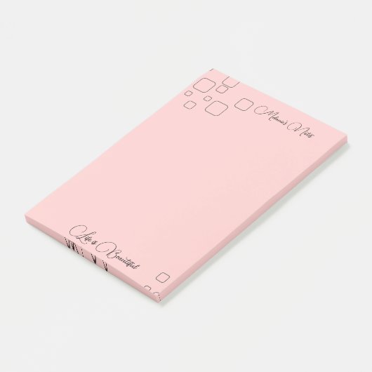 Modern ontwerp met roze achtergrond Post-it Notes (Schuin)
