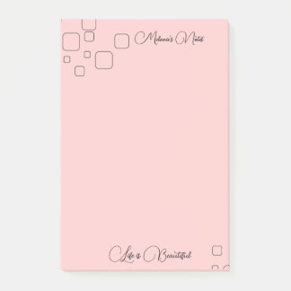 Modern ontwerp met roze achtergrond Post-it Notes