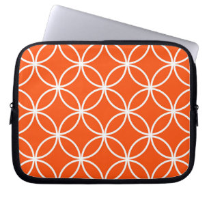 Modern ontwerp overlappende cirkels in oranje laptop sleeve