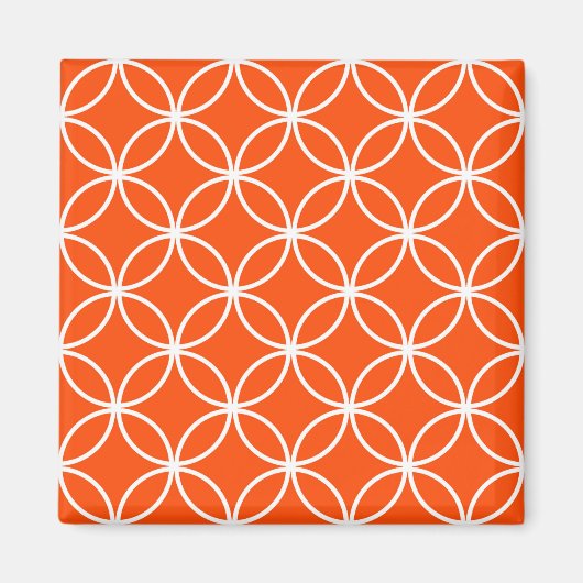 Modern ontwerp overlappende cirkels in oranje magneet (Voorkant)