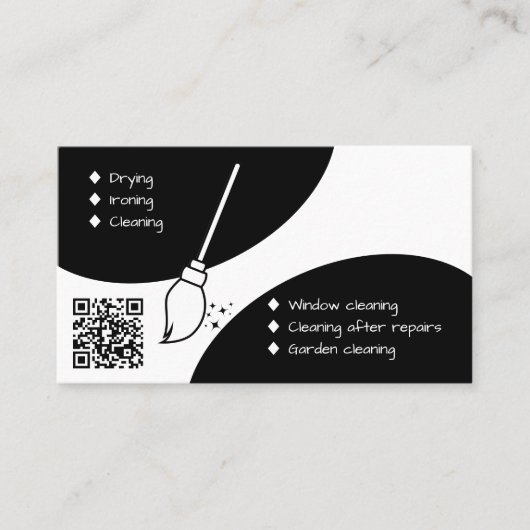 Modern Ontwerp & QR Code Unieke Huisreiniger Visitekaartje (Voorkant)
