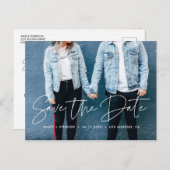 Modern ontwerp Sla de datumfoto op Aankondigingskaart (Voorkant / Achterkant)