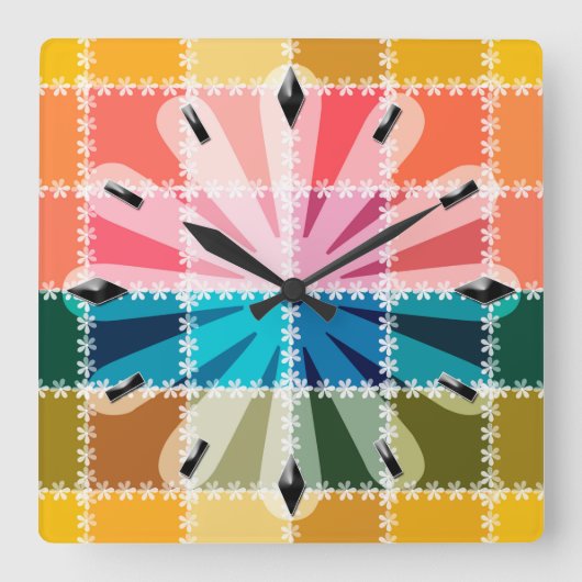 Modern ontwerp van de muurklok. vierkante klok (Voorkant)