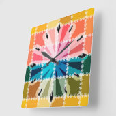 Modern ontwerp van de muurklok. vierkante klok (Hoek)