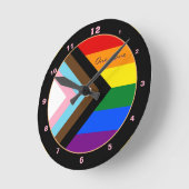 Modern ontwerp van de vlag van Progress-regenboogv Ronde Klok (Hoek)