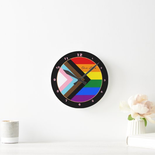 Modern ontwerp van de vlag van Progress-regenboogv Ronde Klok (Huis)