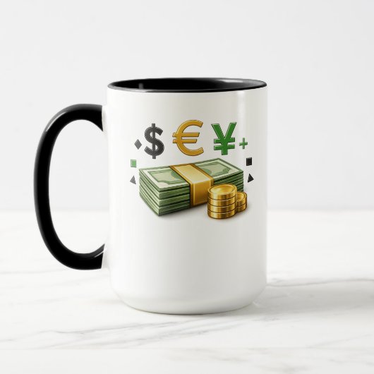 Modern Ontwerp van Geldstapel voor Mok (Links)