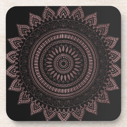 Modern ontwerp van gouden mandala voor stamhout ro drankjes onderzetter (Voorkant)