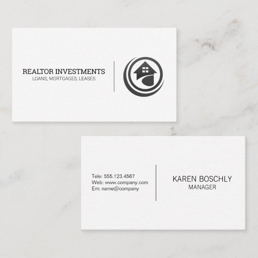 Modern ontwerp van onroerend goed logo visitekaartje (Voorkant / Achterkant)