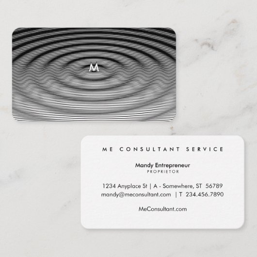 Modern ontwerp van rimpelgolven  visitekaartje (Voorkant / Achterkant)