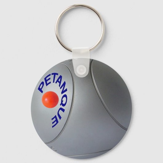 Modern ontwerp van stalen petanqueballen sleutelhanger (Voorkant)