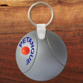 Modern ontwerp van stalen petanqueballen sleutelhanger (Voorkant)