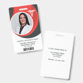 Modern ontwerp verpleegster foto ID Badge (Voor- en achterkant)