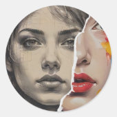 Modern ontwerp voor bumperstickers ronde sticker (Voorkant)