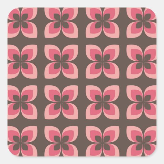 Modern ontwerp voor Floral Vierkante Sticker (Voorkant)