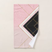 Modern ontwerp voor geometrische roze goudlijnen bad handdoek (Handdoek)
