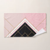 Modern ontwerp voor geometrische roze goudlijnen bad handdoek (Handdoek)