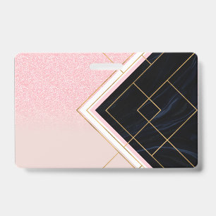 Modern ontwerp voor geometrische roze goudlijnen badge