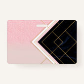 Modern ontwerp voor geometrische roze goudlijnen badge (Voorkant)